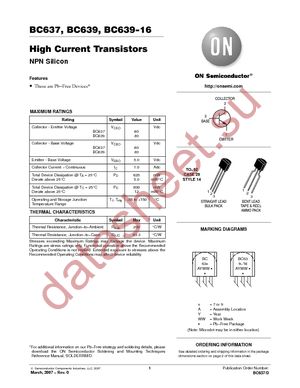 BC639-16ZL1G datasheet  